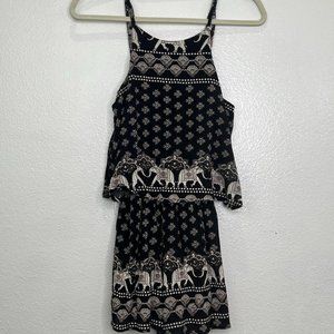 NWT Stella Laguna Beach‎  Black Floral Romper  Size S
